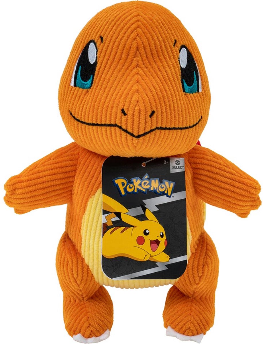 Charmander Corduroy -   Pluche Knuffel 21 cm [  Plush Toy - Knuffel en Speel met Pikachu, Charizard, Eevee, Bulbasaur, Charmander - Speelgoed Knuffelpop Knuffeldier voor kinderen jongens meisjes]